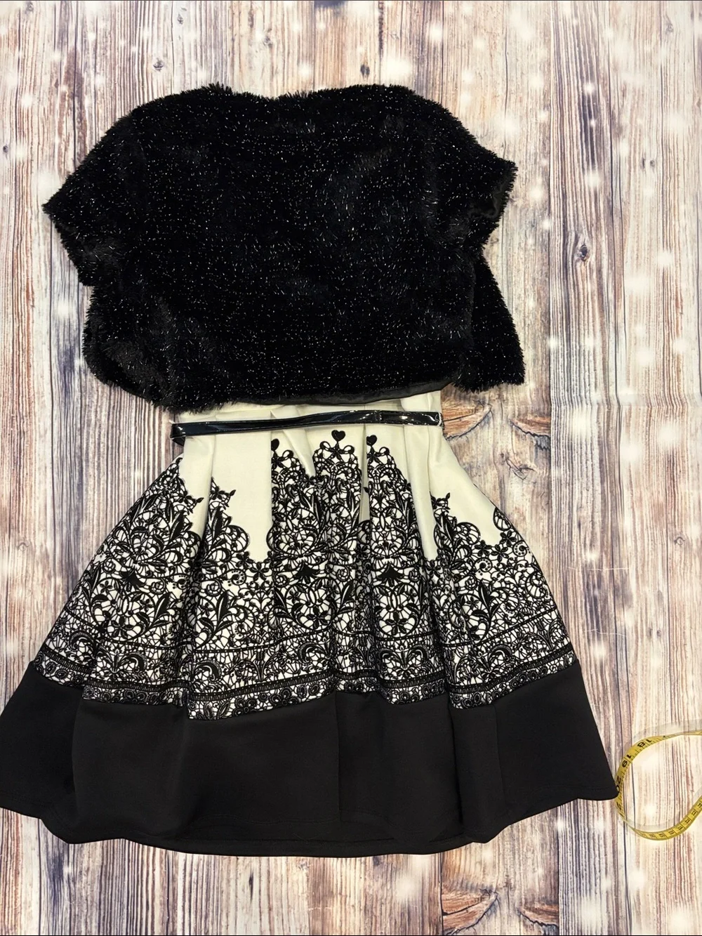 Kids, black and white party dress